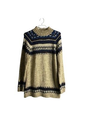 Vintage Easy Wear Women's Fair Isle Cabin Core Turtleneck Sweater